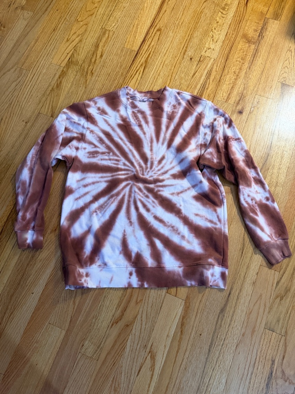 Women's Tie-Dye Crewneck Sweater - Rust/White Spiral